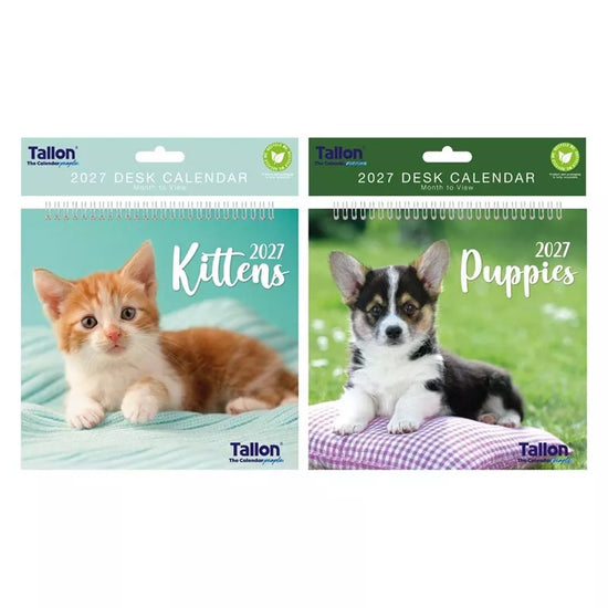 Calendar Desktop Kittens & Puppies 2027 12pk