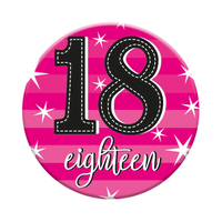 Six small Tiger Feet birthday badges featuring the number 18 for celebrating milestone birthdays.