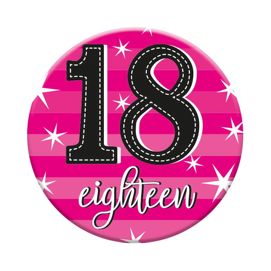 Six small Tiger Feet birthday badges featuring the number 18 for celebrating milestone birthdays.