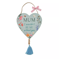 The Cottage Garden Mum Hanging Heart Plaque