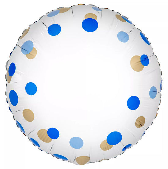 Oaktree Blue/Gold Confetti 18" Foil Balloon