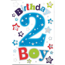 Six Simon Elvin birthday cards in the C50 Everyday Birthday Age 2 design, featuring colorful 2nd birthday themes.