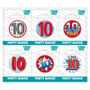 Small Badges Age 10 Male 6pk
