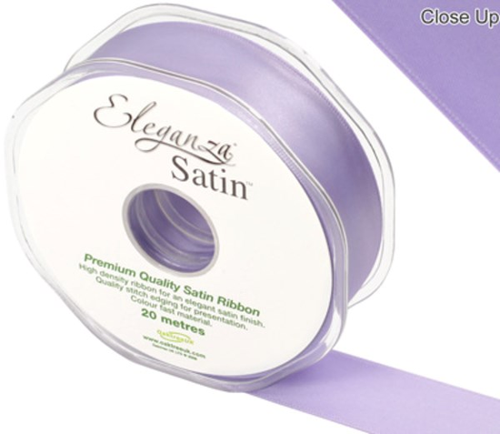 Eleganza Satin Ribbon Lavender 25mm x 20m
