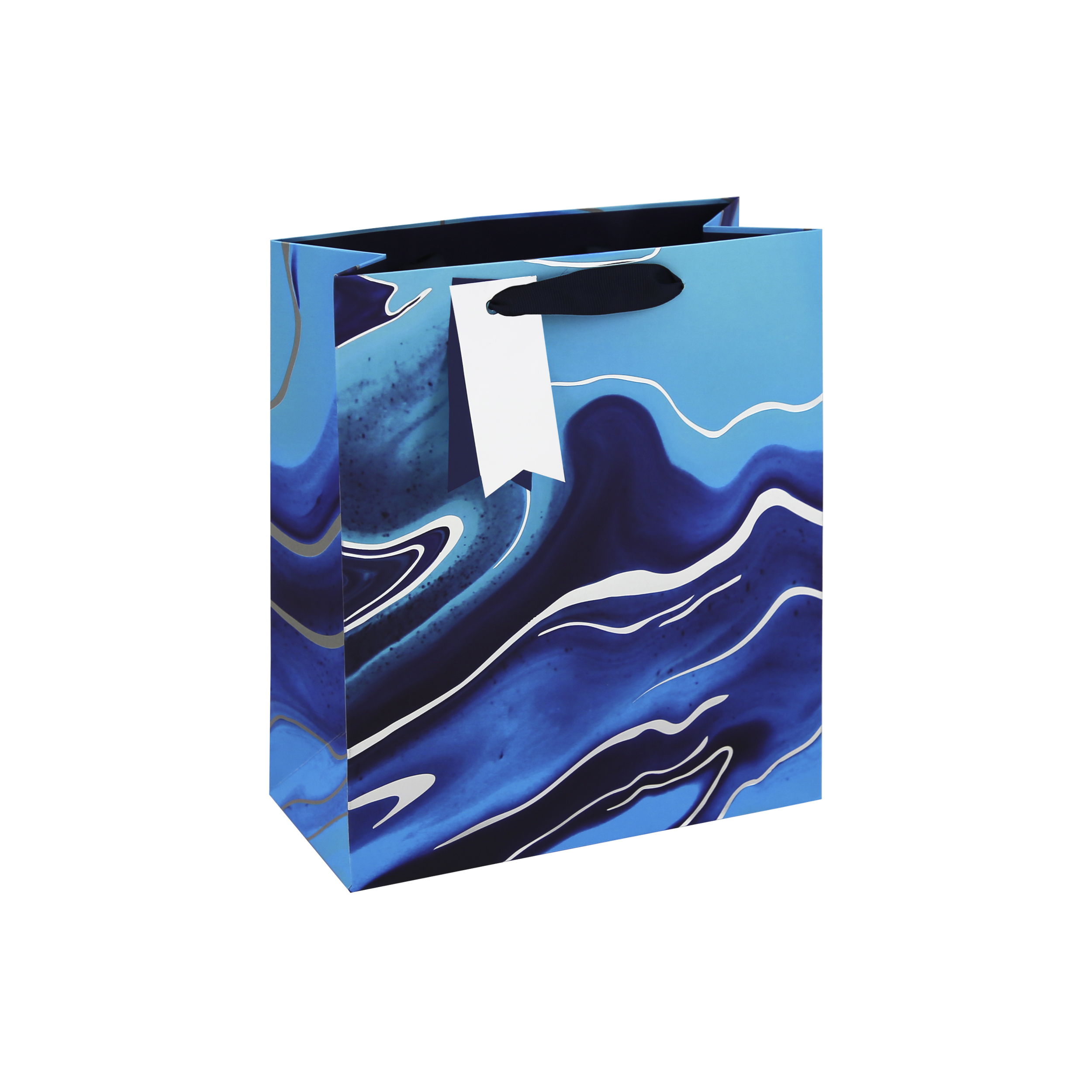 Eurowrap 6 Pack Gift Bag Blue Marble Medium