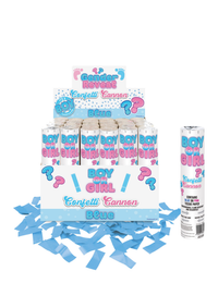 Gender Reveal 20cm Blue Confetti Shooter 24 Pack