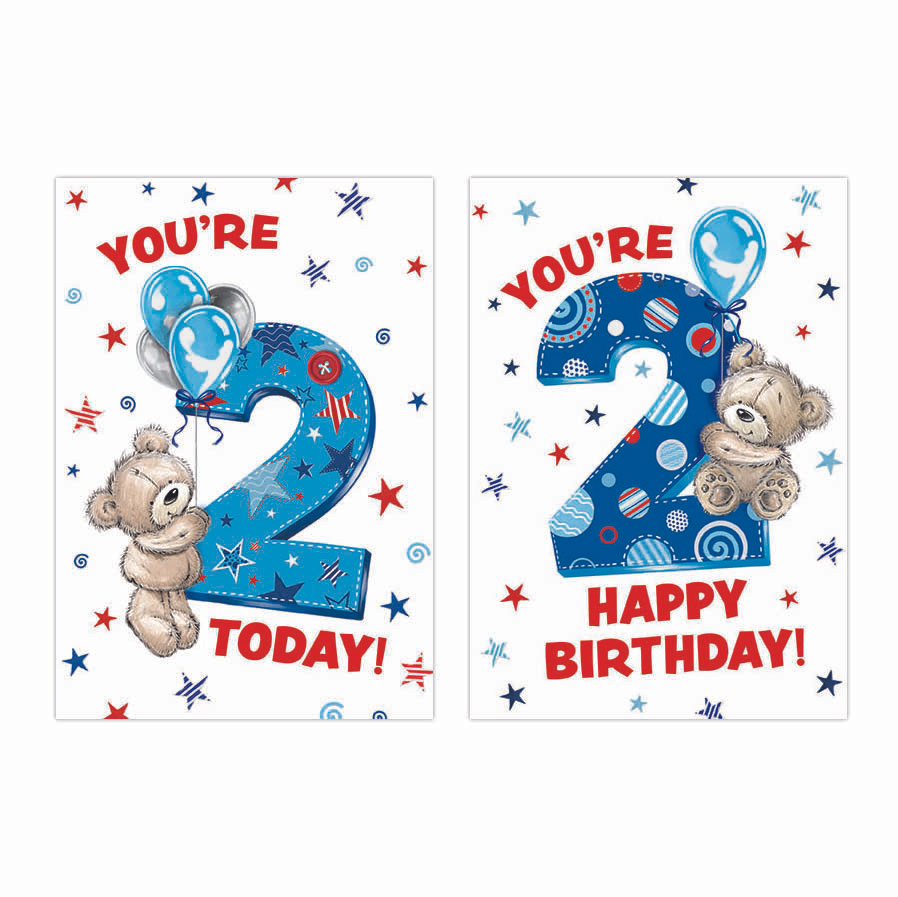 Poppyhill 12 Pack Cards C50 Kids Birthday Age 2