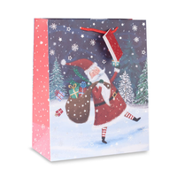 12pk Medium Portrait Gift Bags Santa