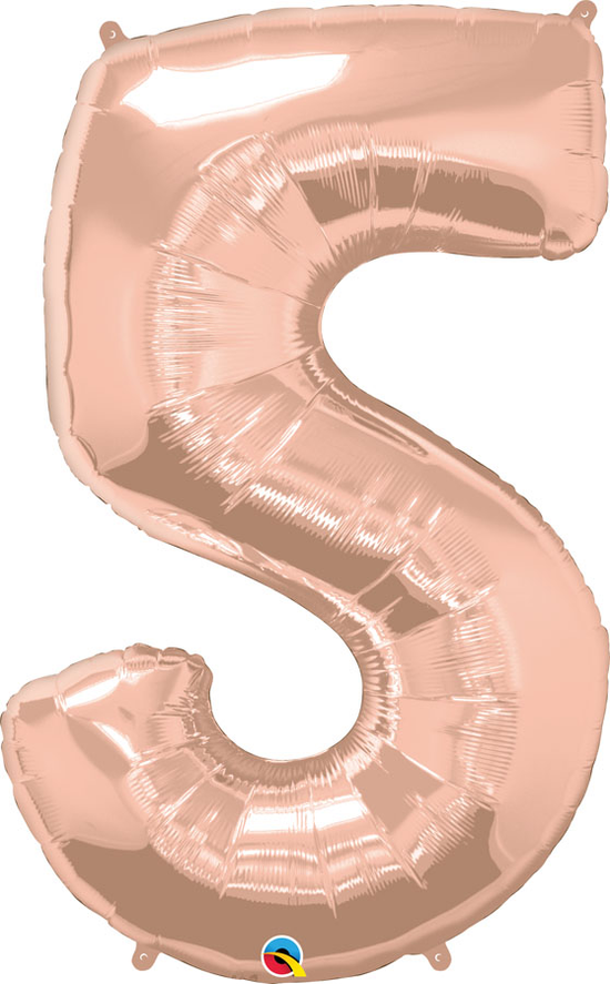 Qualatex Foil Balloon Rose Gold 34" Number 5
