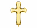 PartyDeco Foil Balloon Gold Cross 36