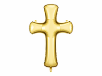 PartyDeco Foil Balloon Gold Cross 36