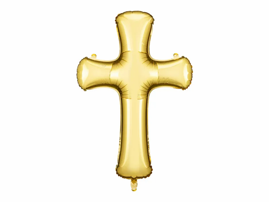 PartyDeco Foil Balloon Gold Cross 36
