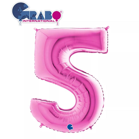 Grabo Foil Balloon Fuchsia 40" Number 5