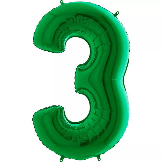 Grabo Foil Balloon Green 40" Number 3
