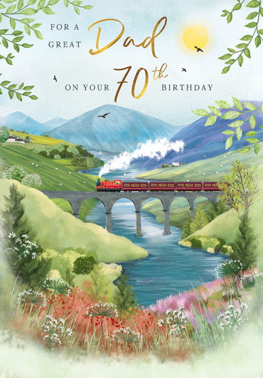 Regal 6 Pack Cards 9x6 Birthday Dad Age 70