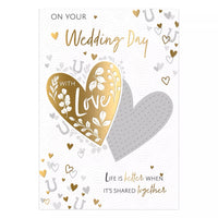 Set of six Prelude C50 wedding day cards featuring elegant designs for special wedding celebrations
