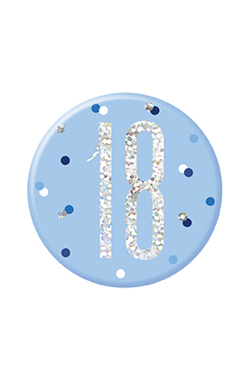 Unique Badge Blue Glitz Age 18 3