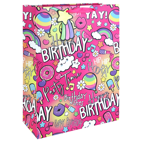 Eurowrap 6 Pack Gift Bag Girly Text Extra Large