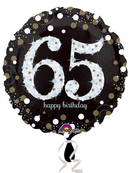 Anagram 65th Black & Gold 18" Foil Balloon