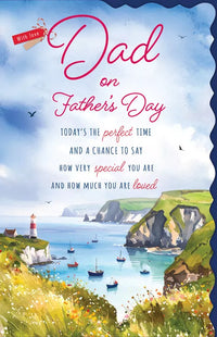 Set of six Regal Father's Day Dad cards featuring colorful designs and heartfelt messages on quality cardstock.