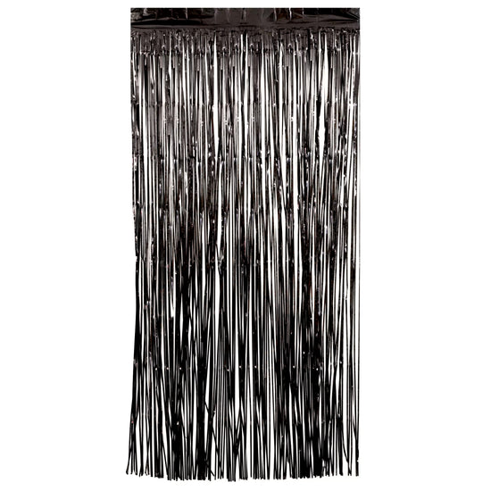 Unique Fringe Door Curtain Black 1x2M