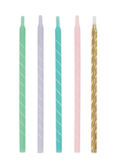 Unique Tall Candle Pastel Spiral 12.5" 12pk