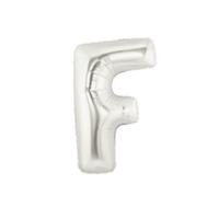 Oaktree Foil Balloon Silver 14" Letter F
