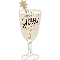 Anagram New Year Bubbly Glass 40" Foil Balloon
