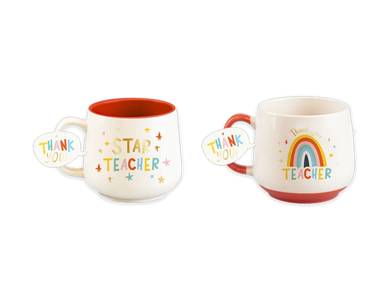 Gem Imports 2 Pack Mugs Teacher 450ml