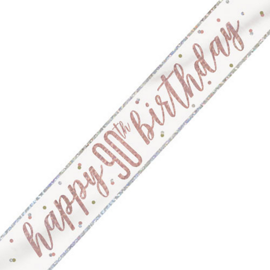 Unique Banner Rose Gold Glitz Age 90 9ft