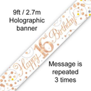 Oaktree Banner Sparkling Fizz Age 16 Rose Gold 9ft