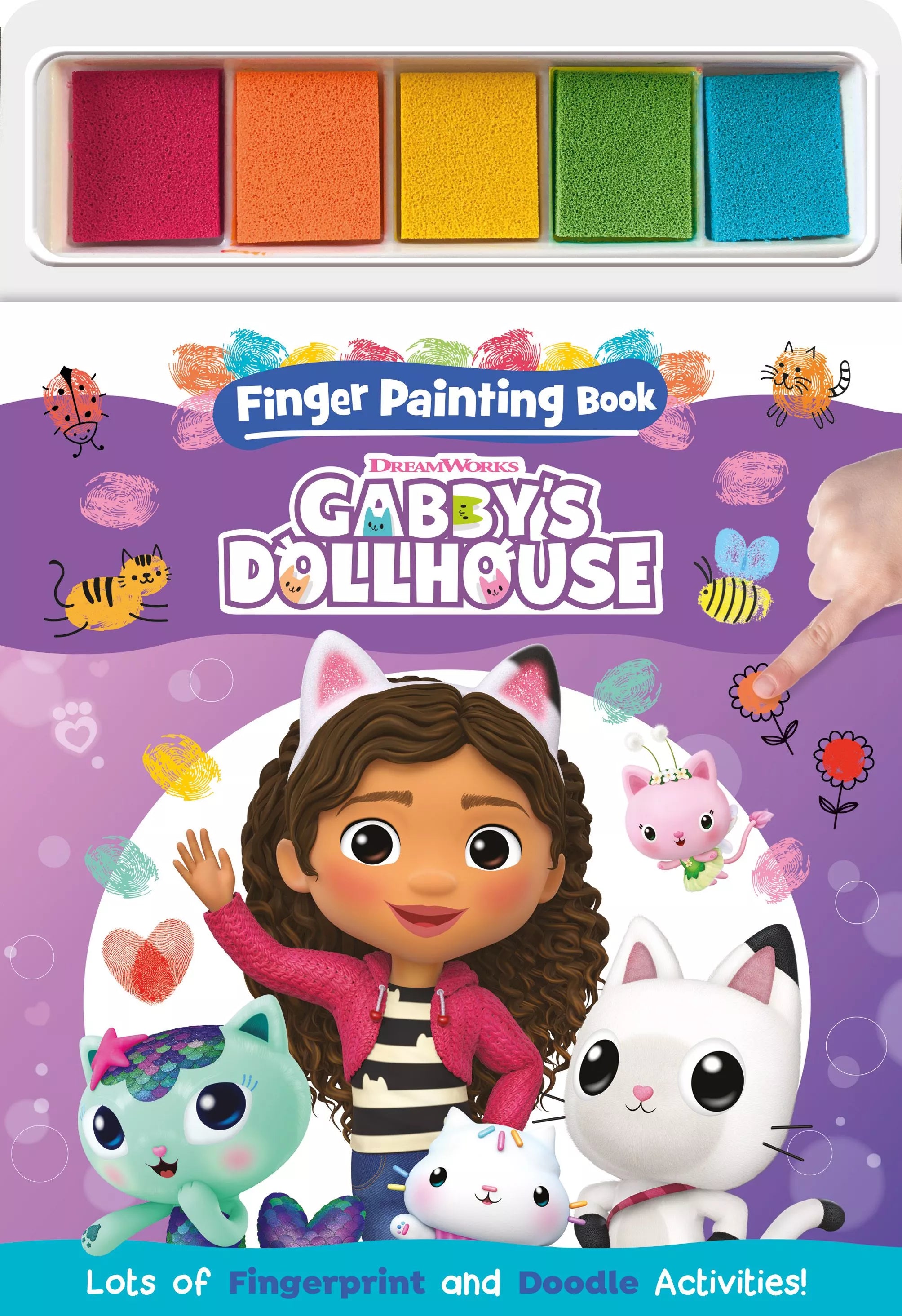 Painting book from Gabby's Dollhouse by Alligator Products, colorful pages featuring characters for kids' art and activity fun.
