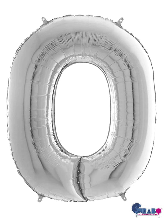 Grabo Foil Balloon Silver 26" Numbers 0 - 9
