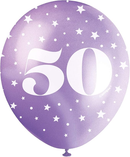 Age 50 12" Latex Balloons 5pk