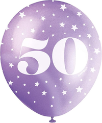 Age 50 12" Latex Balloons 5pk