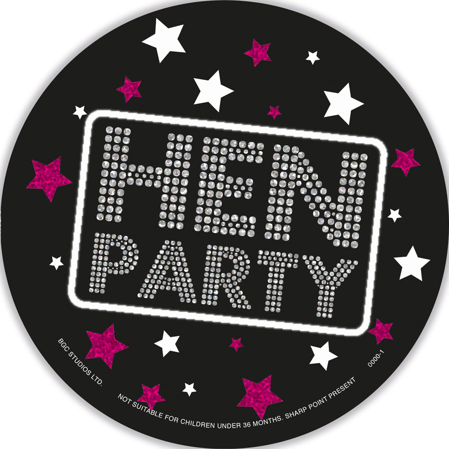 6pk Big Badges Hen Party