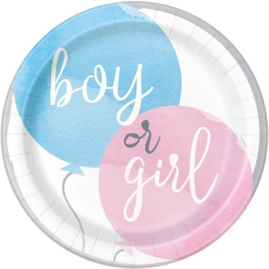 Unique 8 Pack Plates Boy Or Girl Gender Reveal 9