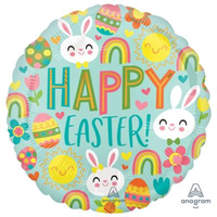 Anagram Foil Balloon 18" Round Happy Easter Icons