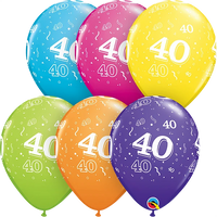 Qualatex Age 40 Tropical Asst 11" Latex 25pk