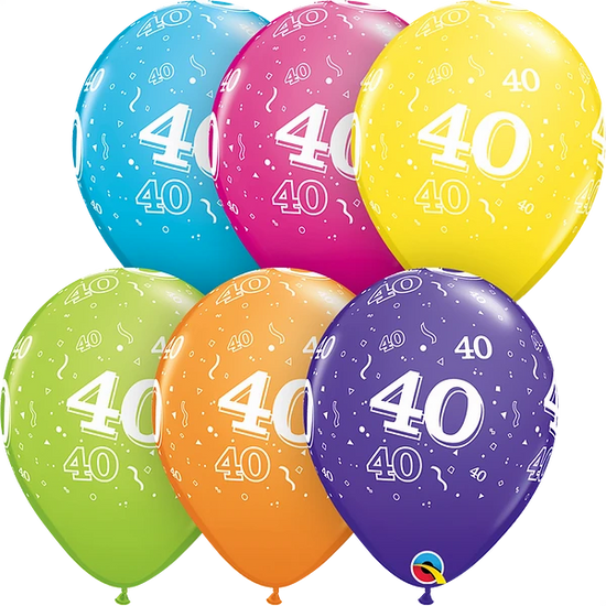 Qualatex Age 40 Tropical Asst 11" Latex 25pk