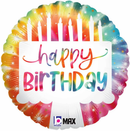 Oaktree Foil Balloon Tie-Dye Birthday Cake 18"