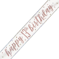 Unique Banner Rose Gold Glitz Age 13 9ft