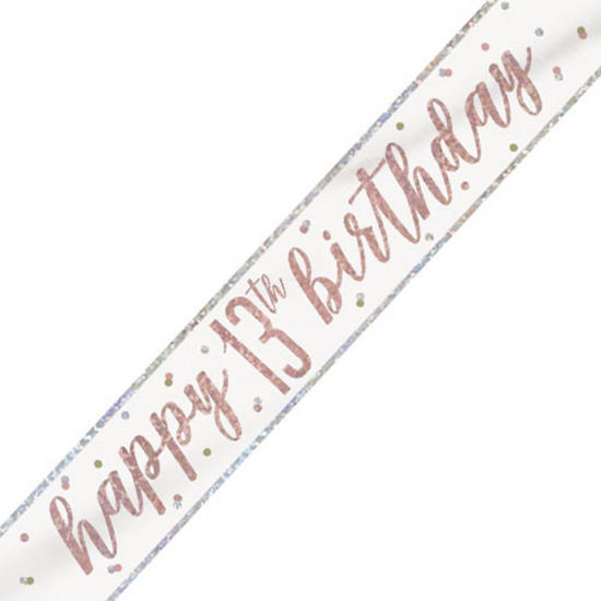 Unique Banner Rose Gold Glitz Age 13 9ft