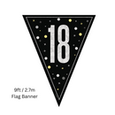 Unique Flag Banner Black Glitz Age 18 9ft