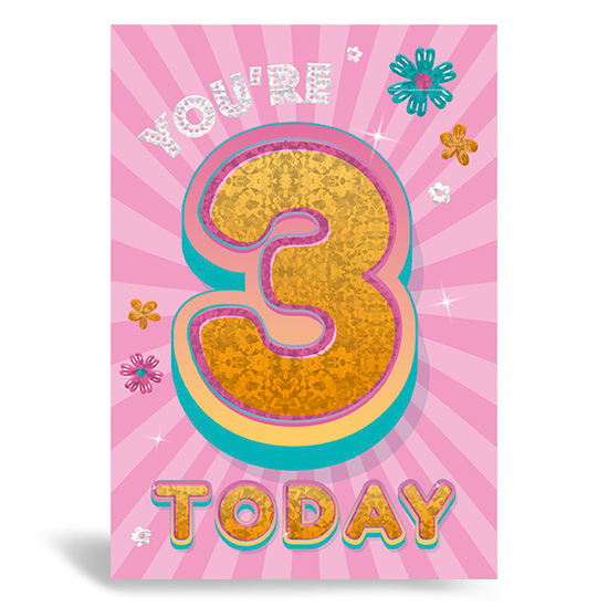 Prelude Pzazzle C50 Birthday Age 3 6pk
