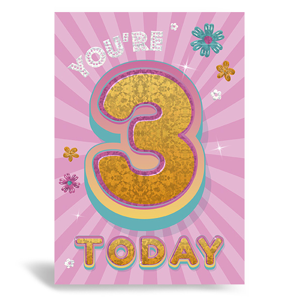 Prelude Pzazzle C50 Birthday Age 3 6pk
