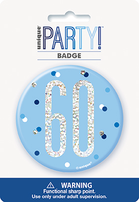 Unique Badge Blue Glitz Age 60 3
