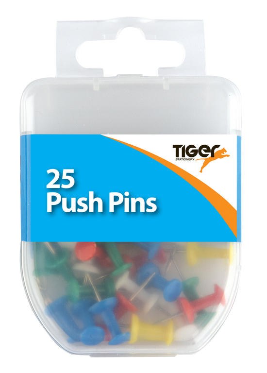 Tiger Stationery 10 Pack (10x25pcs) Push Pins