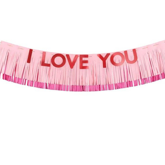PartyDeco I Love You Fringe Banner 150cm