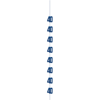 5ft Hanging D cor Age 40 Glitz Blue